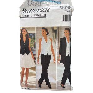 Butterick Jessica Howard Pattern 6700 Jacket Top Skirt Pants Size 14-16-18 UNCUT